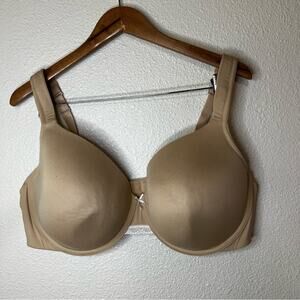 Cacique tan white lace lightly lined full coverage T-shirt bra 46DD